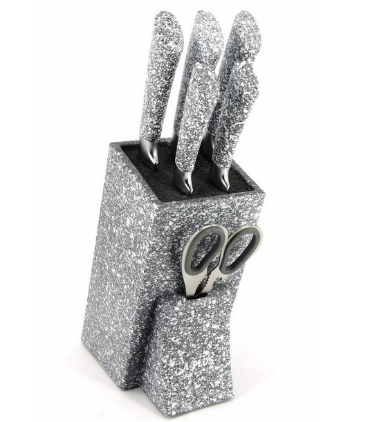 Набір ножів A-Plus 1003 з підставкою мармурове покриття 7 шт.