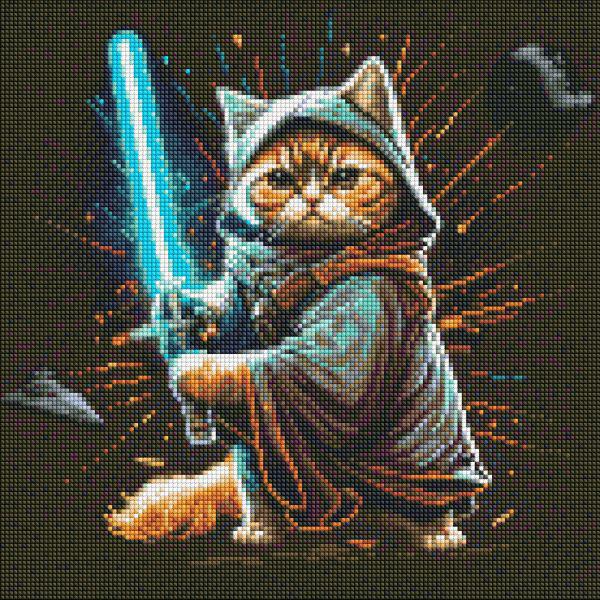 Алмазная мозаика Идейка Кот-воин 40x40 см (Id-AMO7565)