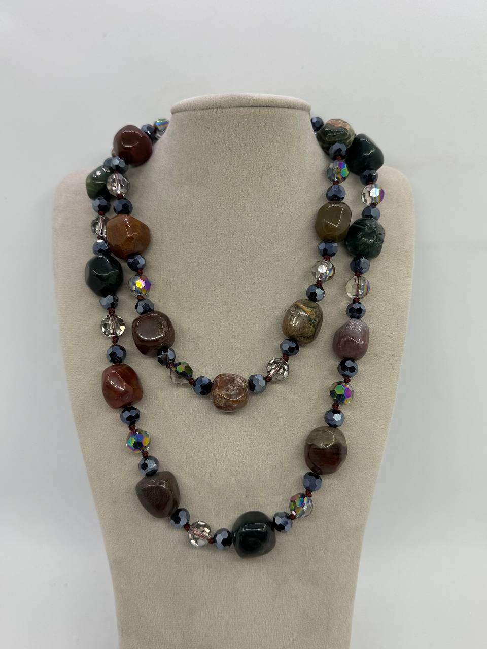 Бусы из агата 100 см Коричневый (13008)