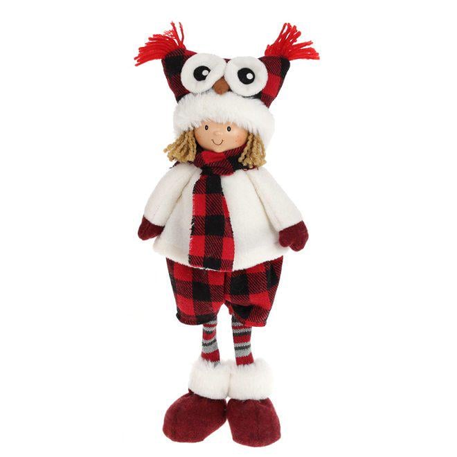 Фигурка мягкая новогодняя Flora Мальчик в совиной шапке 40 см (12740)