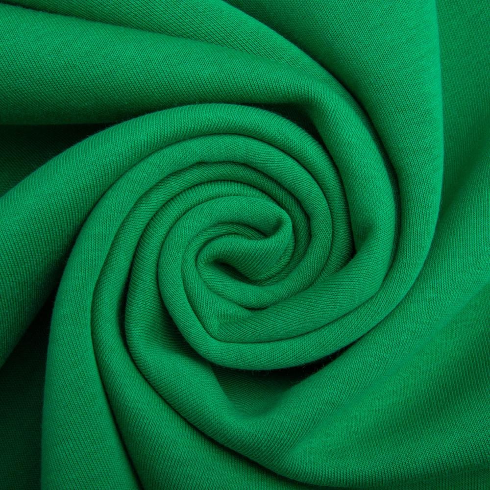 Ткань трикотаж трехнить флис 310 гр/м2 180 см Трава (25771)