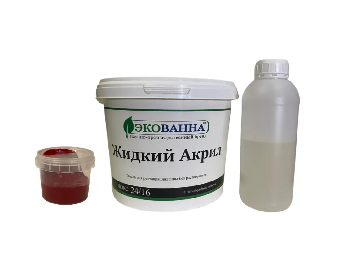 Акрил наливной жидкий ЭкоВанна для реставрации ванн 1,7 м Красный (14963102)