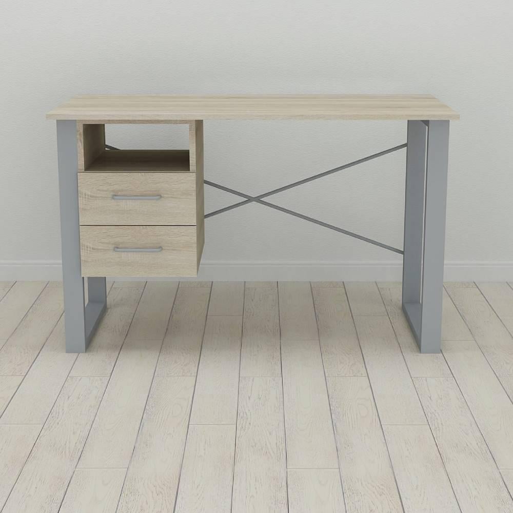 Письмовий стіл із ящиками Ferrum-decor Оскар метал/ДСП 16 мм 750x1200x700 мм Сірий/Дуб Сонома (FRD-103271) - фото 3 Письмовий стіл із ящиками Ferrum-decor Оскар метал/ДСП 16 мм 750x1200x700 мм Сірий/Дуб Сонома (FRD-103271) - фото 3