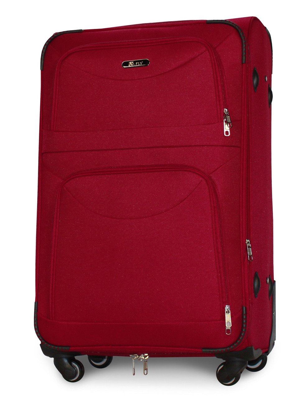 Валіза тканинна Fly 6802 велика на 4 колесах 74х48х30 см 90 л Бордовий
