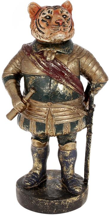 Фигурка декоративная Благородный Тигр 21,5 см полистоун Зеленый/Золото (BD-419-247)