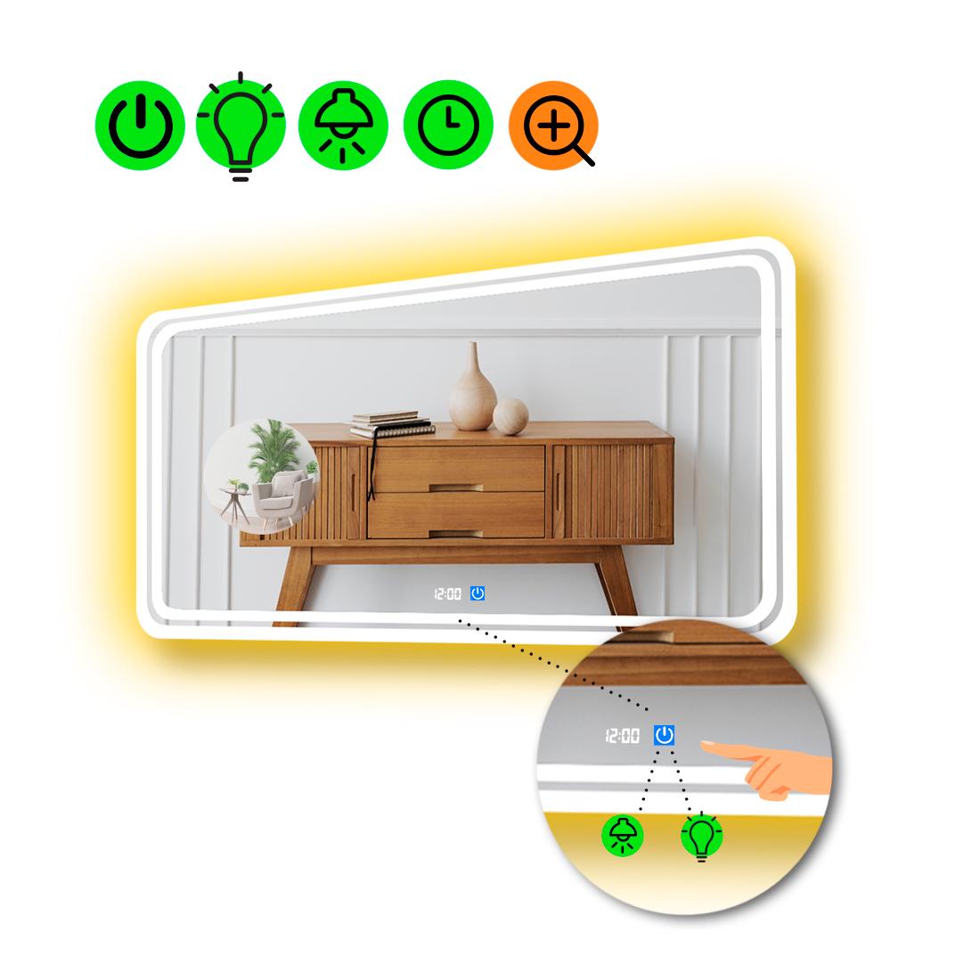 Зеркало с LED подсветкой Ottavia с сенсором и линзой без подсветки 80x60 см (8776454)