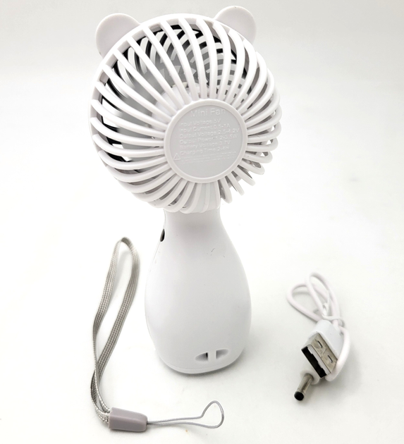 Вентилятор ручний акумуляторний Handy Mini Fan JX-998 з ручкою d 6 см Білий (ML-04462-2) - фото 7