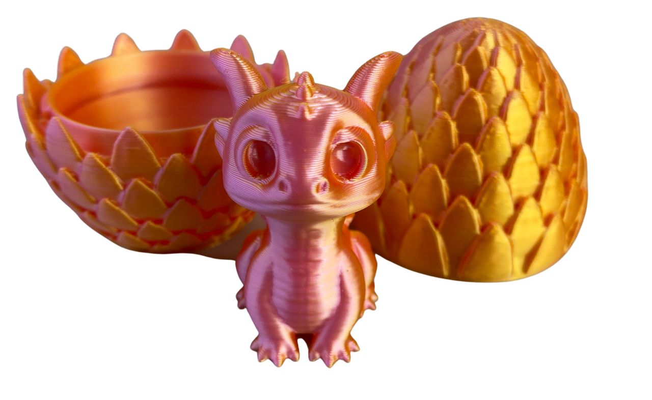 Украшение 3D-печатное декоративное Яйцо дракона с маленьким драконом внутри 9,5 см