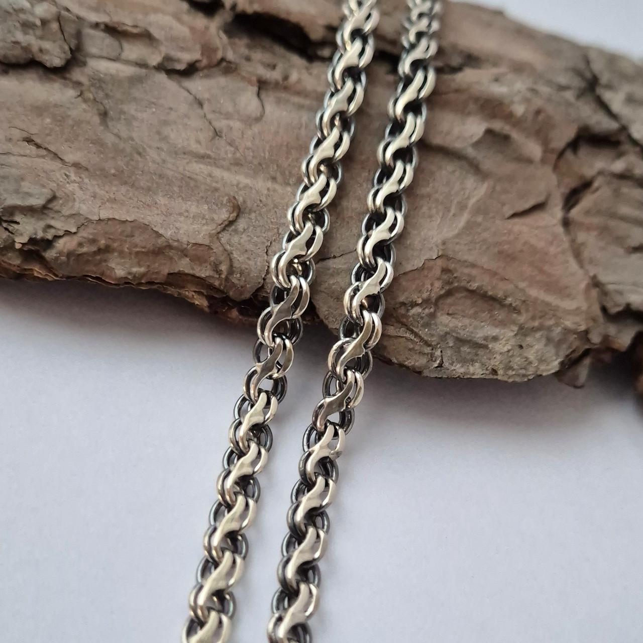 Цепочка серебряная цепь водопад серебро 925 пробы черненное 20,43 г 55 см