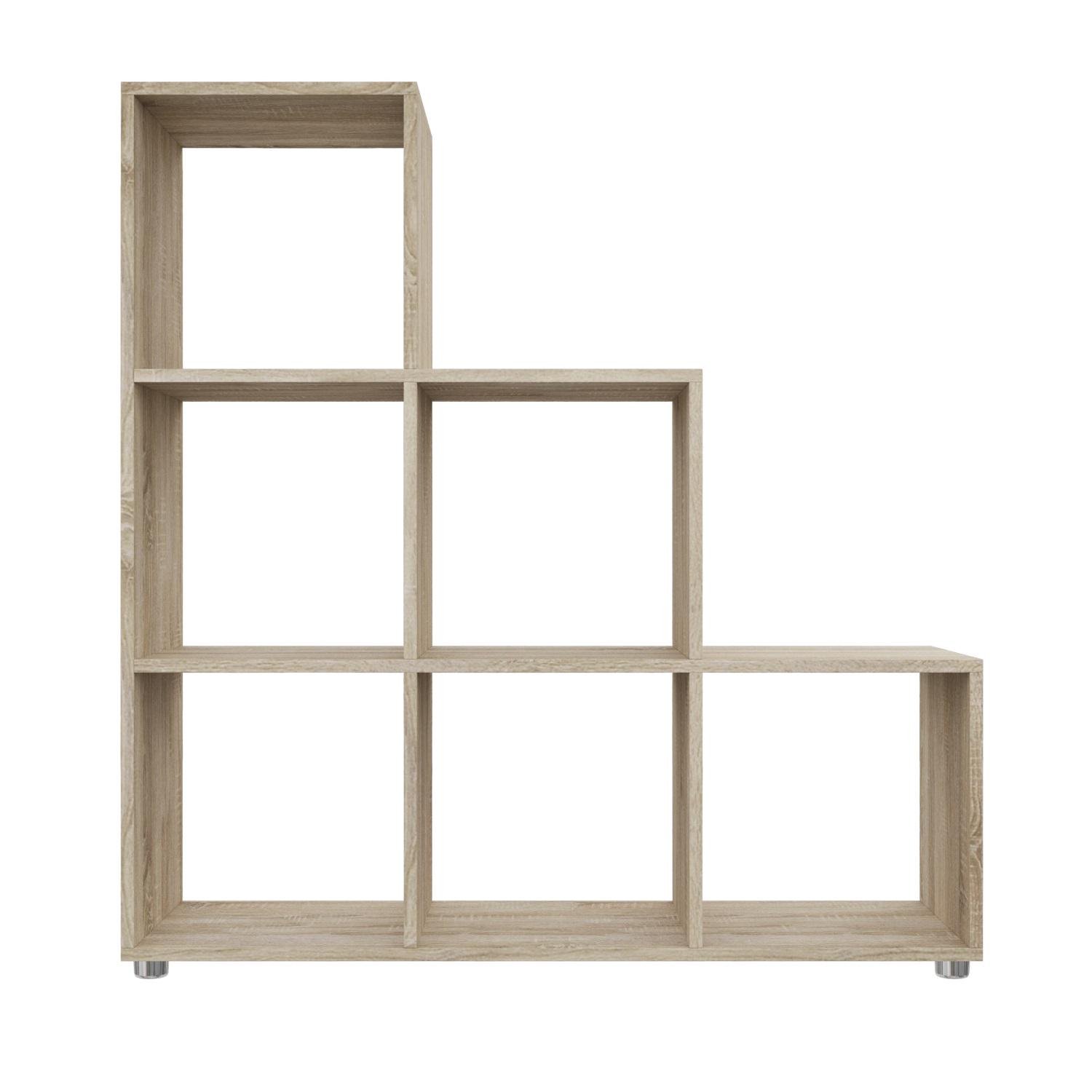 Стелаж настенно-половой MEBLIBUD KUB модульный 6 секций Дуб сонома (31956/8)