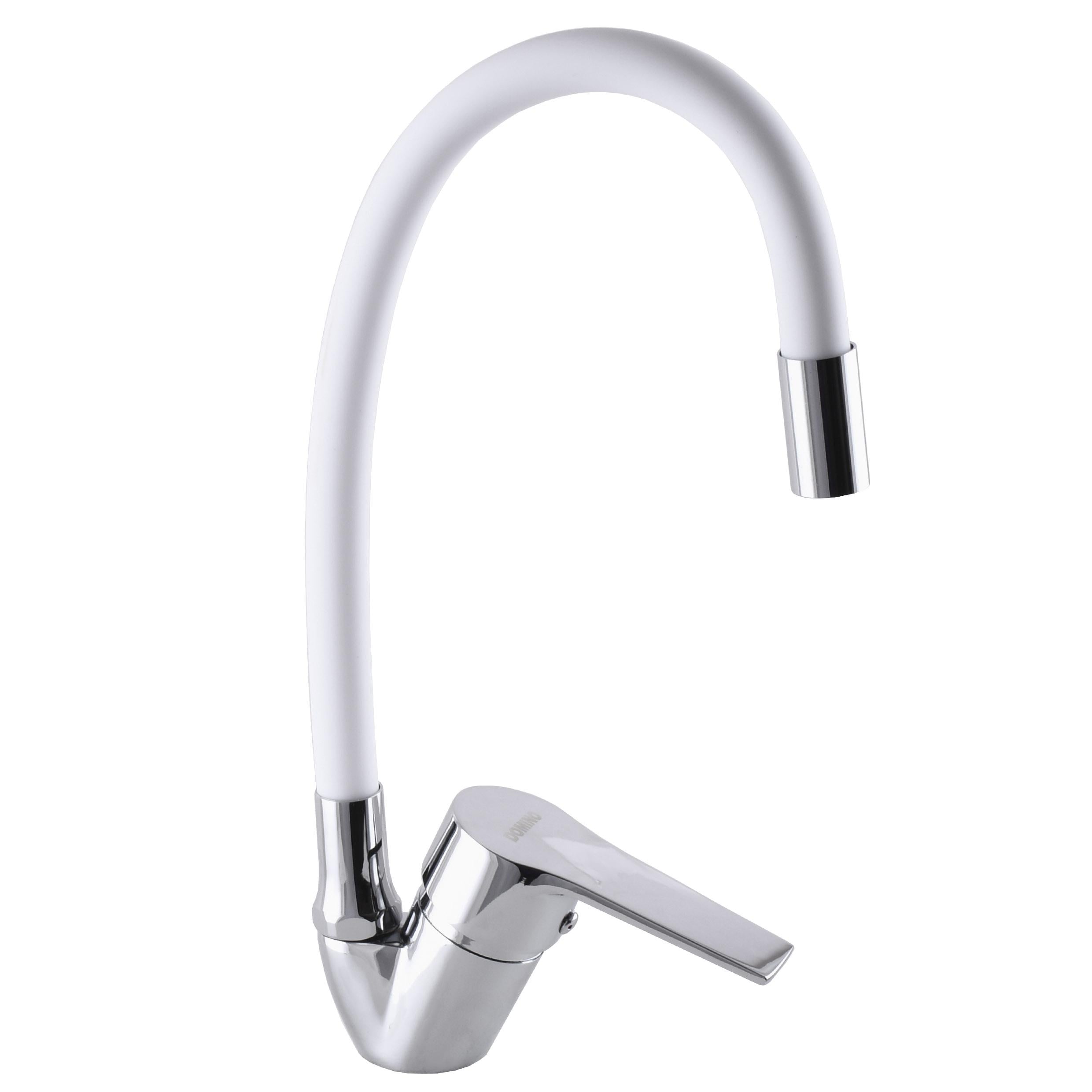 Смеситель для кухни DOMINO BLITZ DBC-203SLR-White 000020085 с гибким изливом Белый (108209)