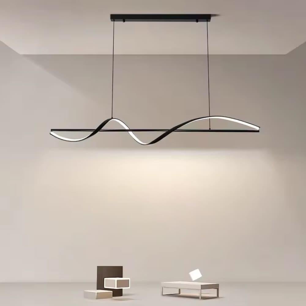 Люстра волнообразная в удлиненном корпусе 100 см Черный (NO13-1000L BK)