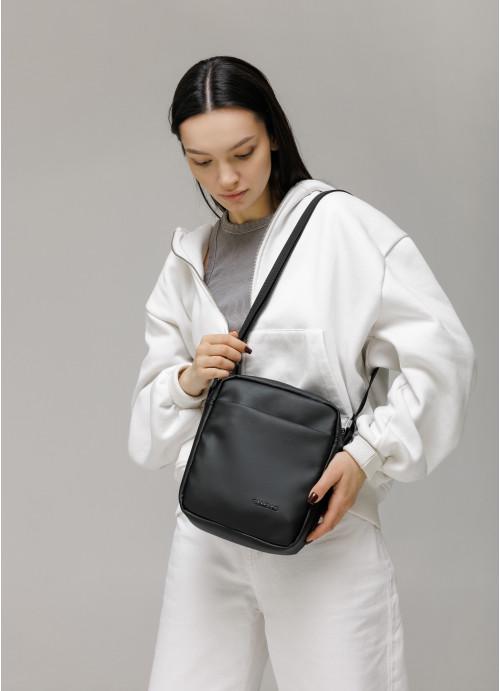Жіноча сумка-месенджер Sambag через плече з екошкіри Чорний (915019723)