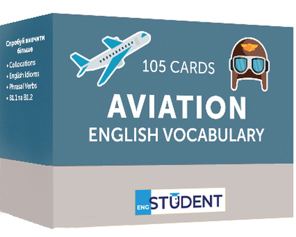 Книга English Student "Aviation, 105 карток, англійська" 9786177702527