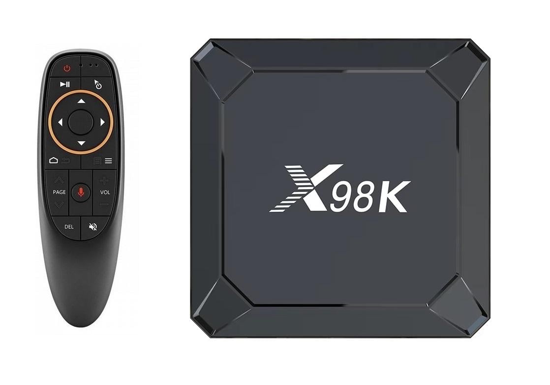 Смарт-приставка X98K 4/32 GB RK3825 RockChip Wi-Fi6 Андроїд 13 і G10S Аеро пульт із голосовим керуванням (635)