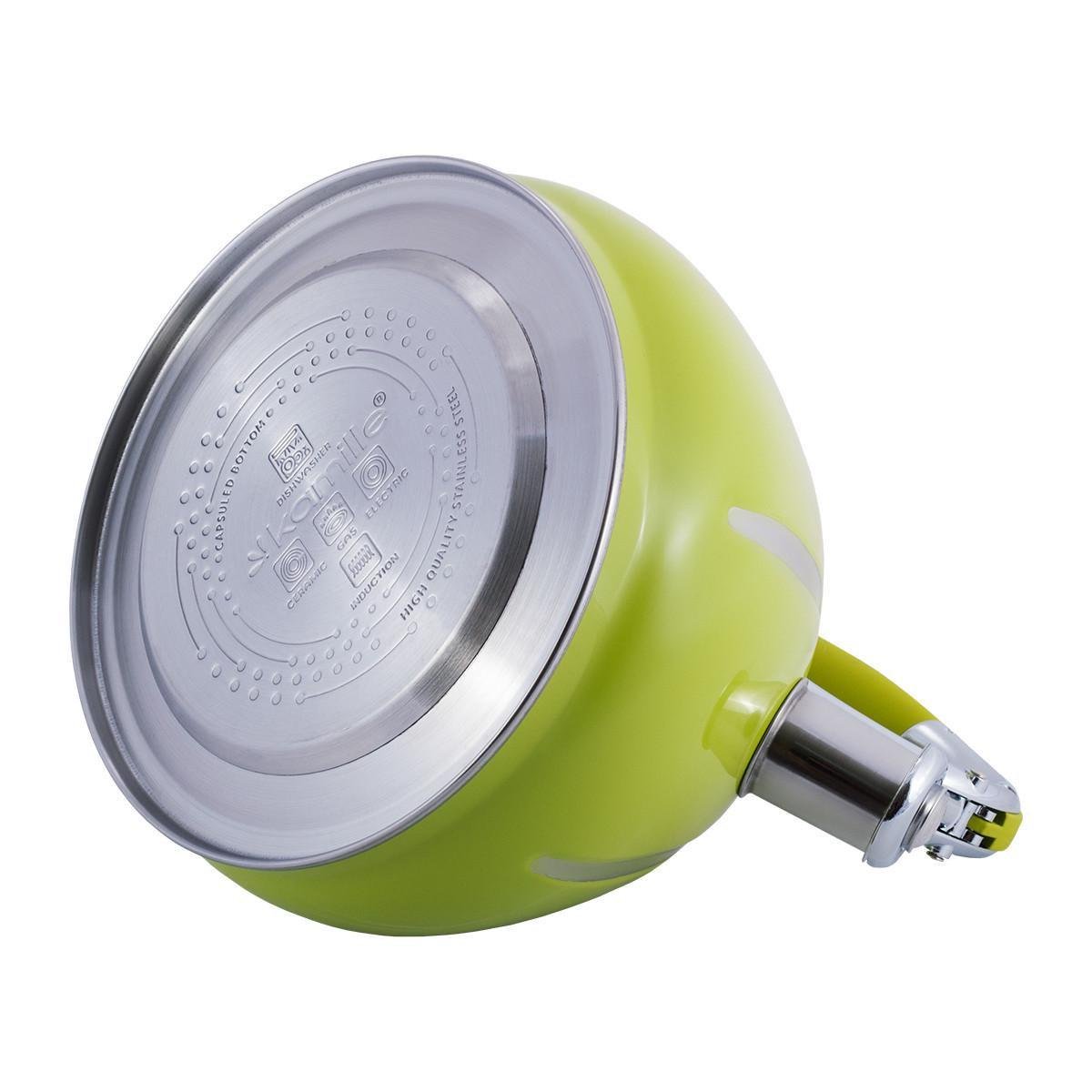 Чайник із свистком Kamille KM-0691А із нержавіючої сталі 3 л Зелений (150-84-0691А) - фото 3 Чайник із свистком Kamille KM-0691А із нержавіючої сталі 3 л Зелений (150-84-0691А) - фото 3