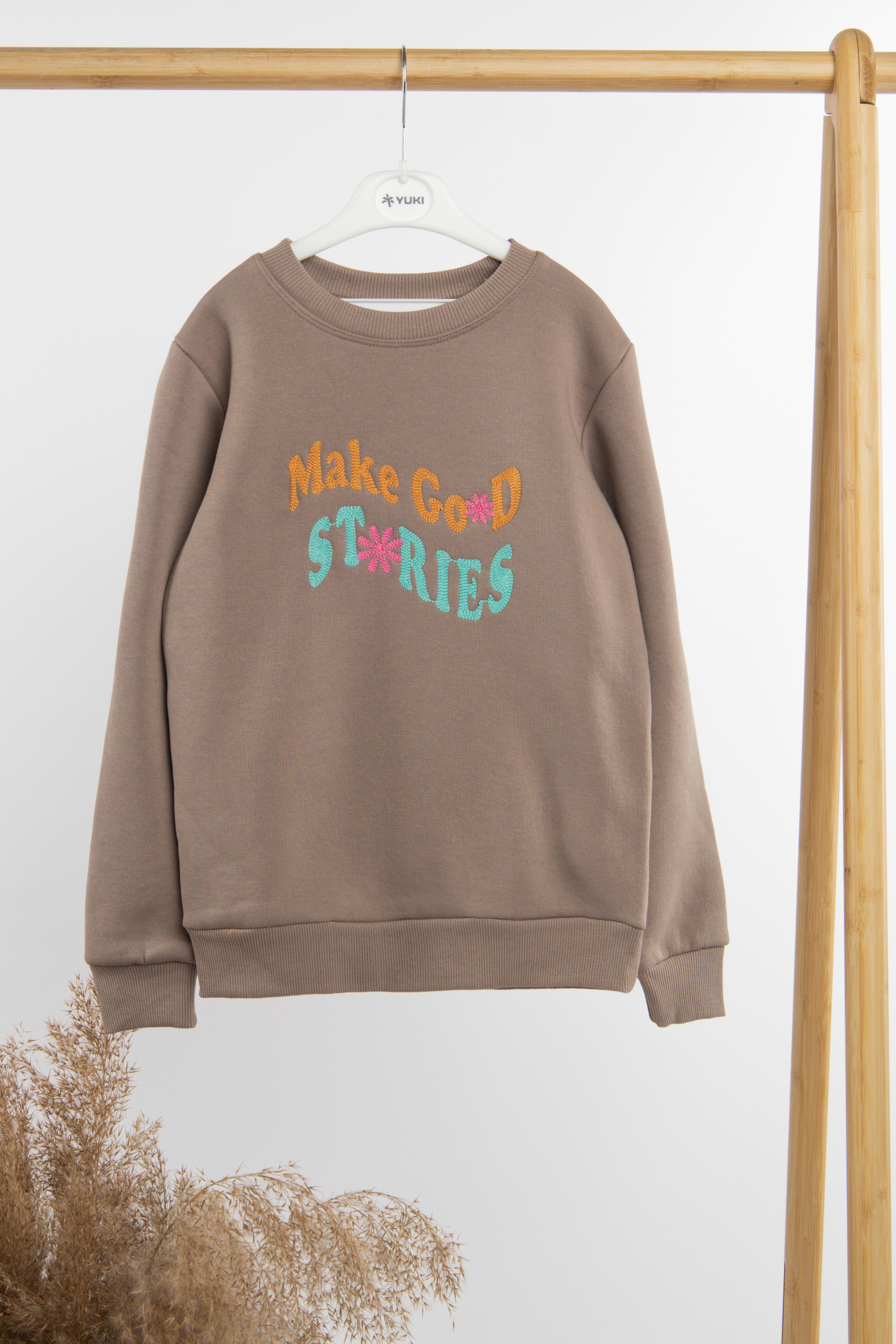 Свитшот для девочки ЦБ-00236023 140 см Бежевый (28575621)