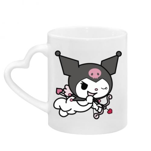 Чашка керамическая с ручкой в ​​виде сердца Куроми со стрелой 320 мл Белый (12722310-1-181549)