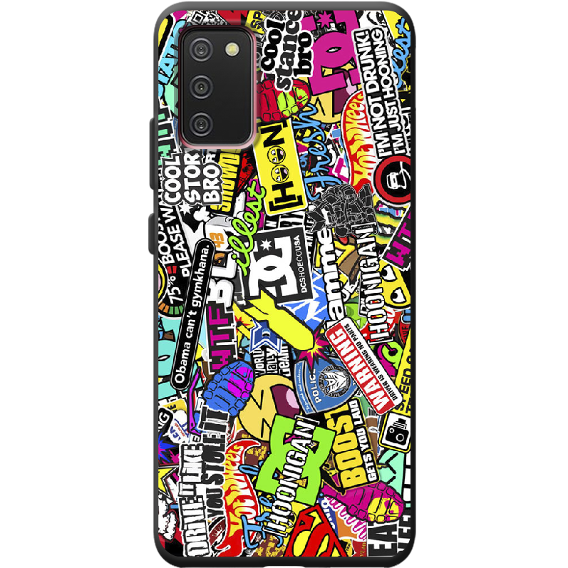 Чехол BoxFace Samsung A025 Galaxy A02S Multicolored Inscriptions Черный силикон (41511-up880-42013)