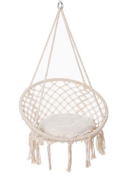 Гамак сидячий підвісний Macrame D 82/68 см Білий (HY003WS)