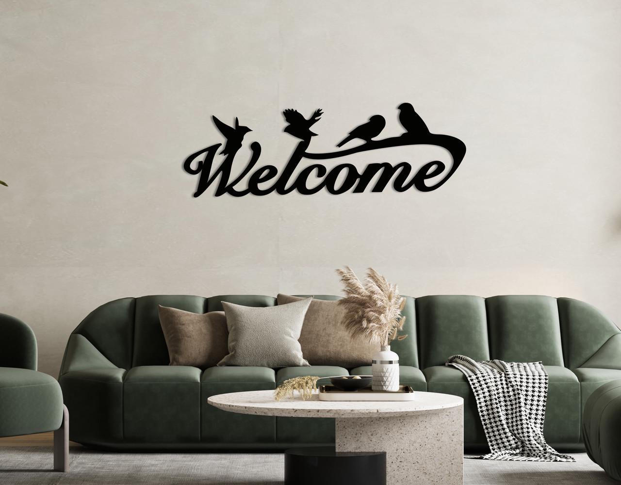 Декоративное панно на стену Upwood Decor Welcome 23,6х70 см Black (1576660862)