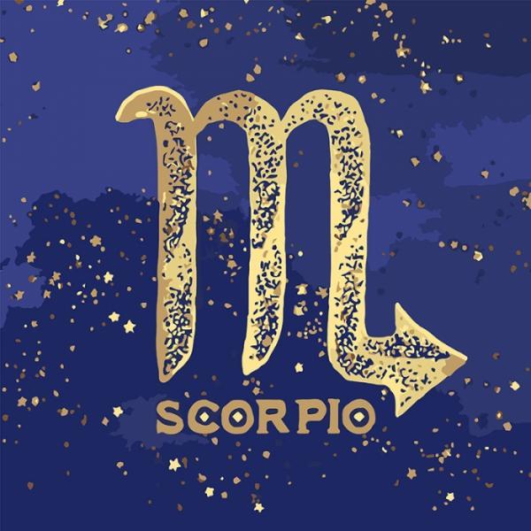 Набор для росписи по номерам Идейка Краска металлик Знак Зодиака Скорпион 50х50 см (КН9513-mt)
