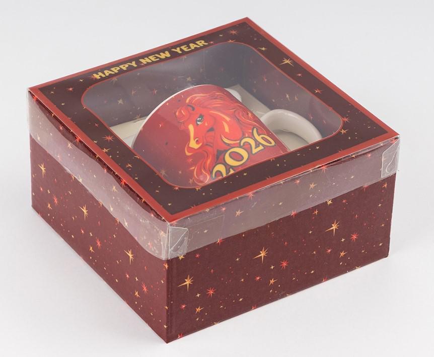 Кружка з ложечкою Символ 2026 року Вогняний Кінь 200 мл (9250-004) - фото 2