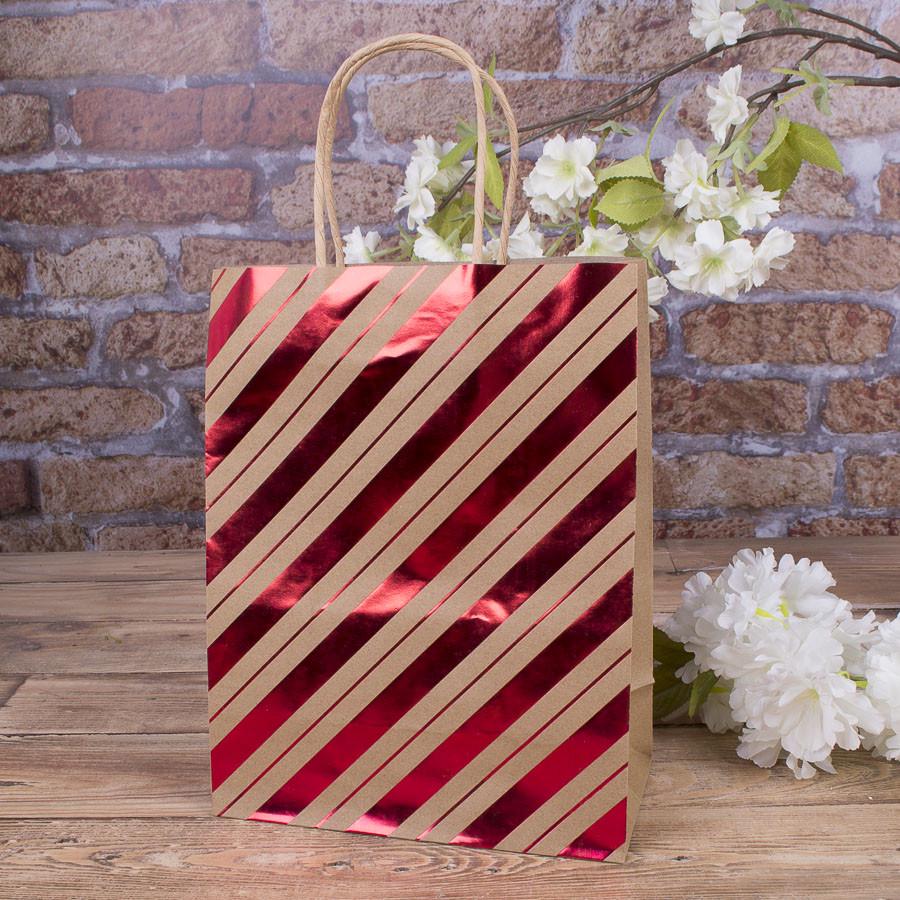 Пакет Полоска 26х21 см Крафт (3231-3)