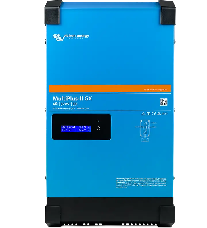 Гібридний інвертор Victron Energy MultiPlus II 48/5000/70 50 GX з чистою синусоїдою зі вбудованими інтерфейсом мережевого управління GX - фото 1