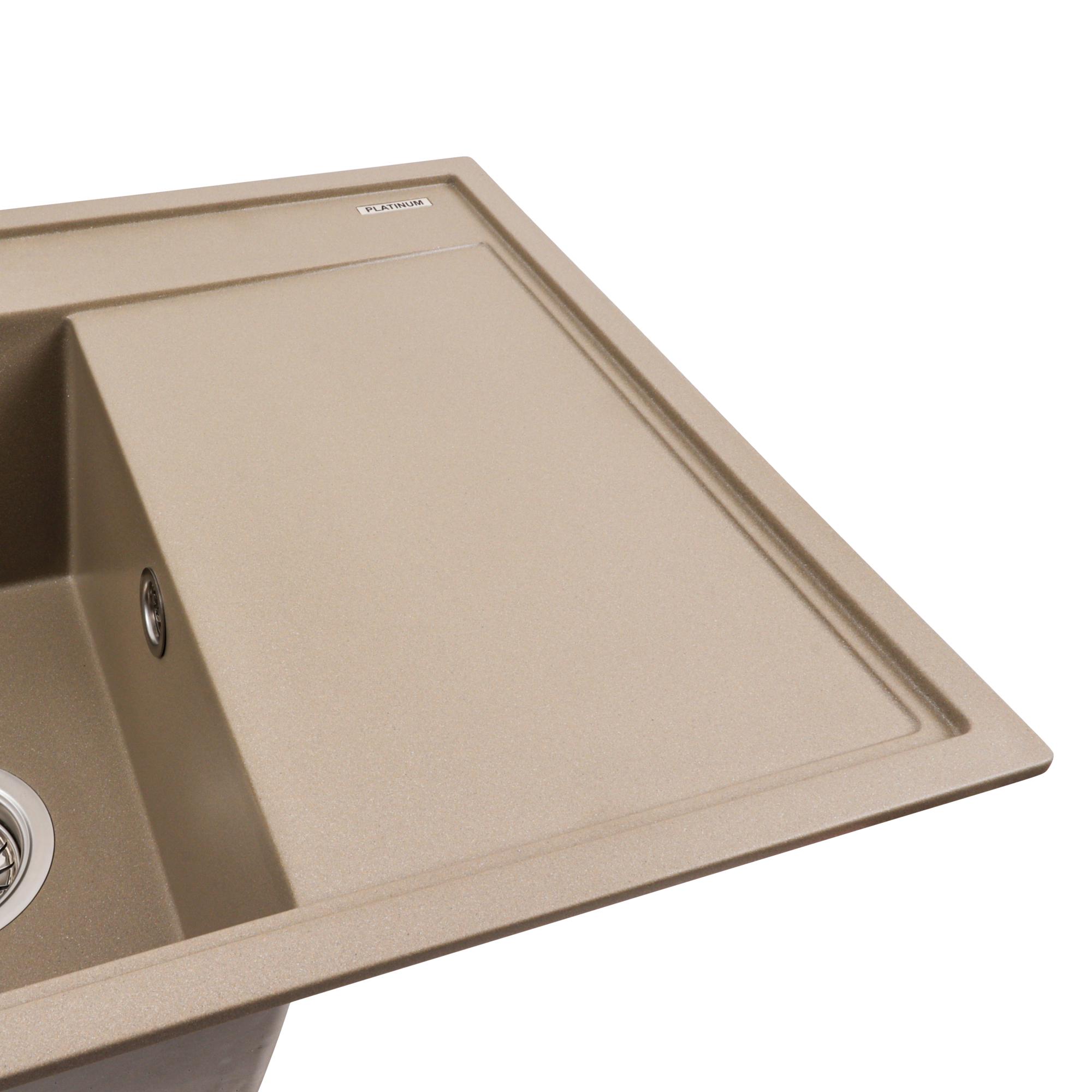 Мийка кухонна Platinum PLS-A40293 гранітна прямокутна 790x500 мм Бежевий (25966566) - фото 4 Мийка кухонна Platinum PLS-A40293 гранітна прямокутна 790x500 мм Бежевий (25966566) - фото 4