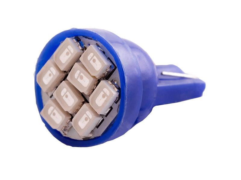 Автолампа светодиодная T10 W5W 12 В SMD1206-8led Синий (120)