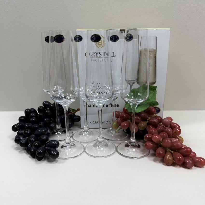 Набір келихів для шампанського Bohemia b1SC69 6 шт. 160 мл 24,5х6,5 см Corvus Crystal (2818101288) - фото 2