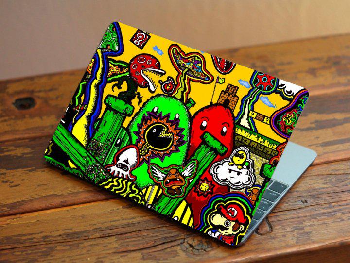 Захисна плівка-наклейка на ноутбук Гриби 385х260 мм