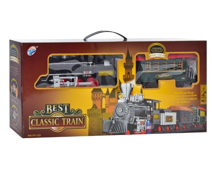 Детская железная дорога Classic Train со светом/звуком/паром длина путей 650 см Черный (2785142743)