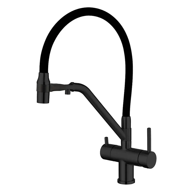 Смеситель для кухни KOER KB-72006-05 с силиконовым изливом и выходом для питьевой воды (KR3380)