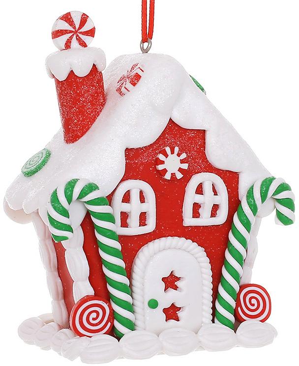 Подвески новогодние 12 шт. Карамельный Домик 8х9 см
