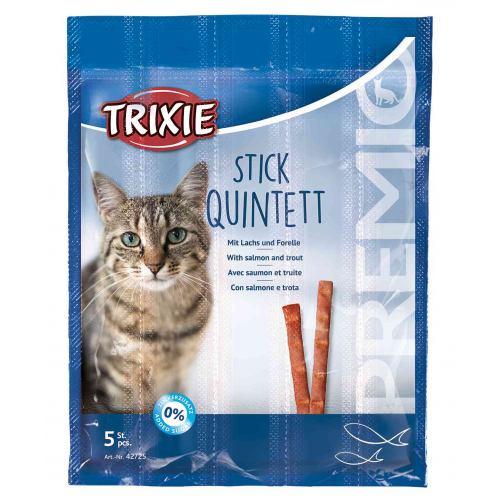 Ласощі для котів Trixie Premio Quadro-Sticks лосось та форель 5 шт.