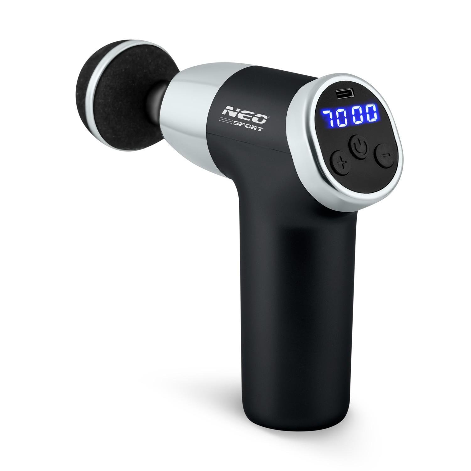 Масажний пістолет багатофункціональний Neo-Sport NS-500 8 накладок Чорний (429837)