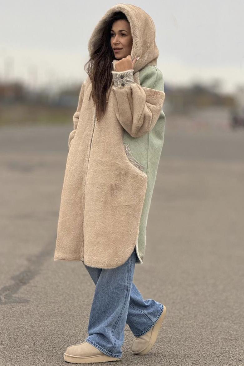 Дублянка жіноча на штучному хутрі 2XL М'ятний (195096) - фото 2