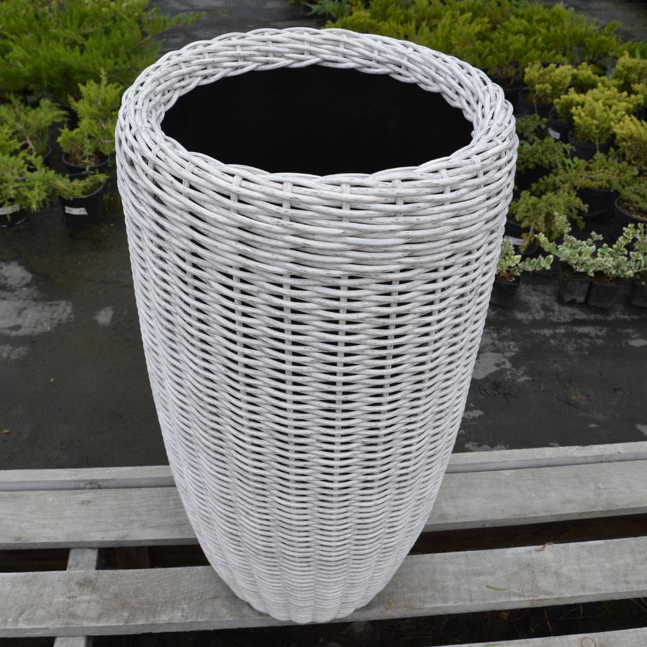 Кашпо високе для квітів та рослин з штучного ротангу/ручної роботи 20 л Біла береза (24762851) - фото 2 Кашпо високе для квітів та рослин з штучного ротангу/ручної роботи 20 л Біла береза (24762851) - фото 2