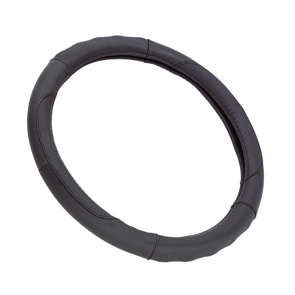 Чохол на кермо шкіряний Elegant Plus з масажером L Чорний (EL 105602)