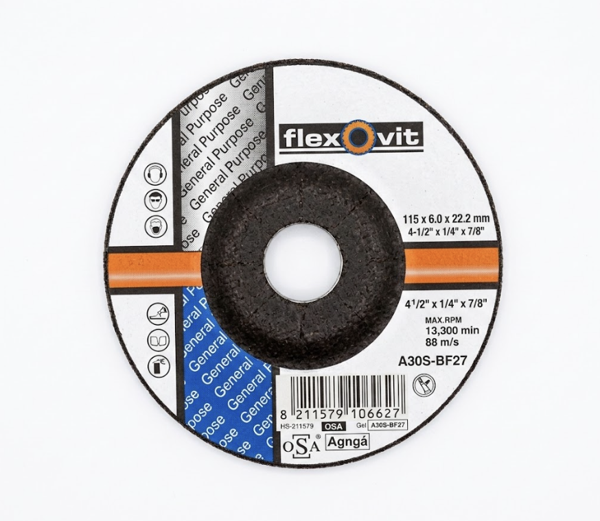 Круг зачисний 115х4,5 мм абразивний для металу FlexOvit inox (2802819888/К1961)