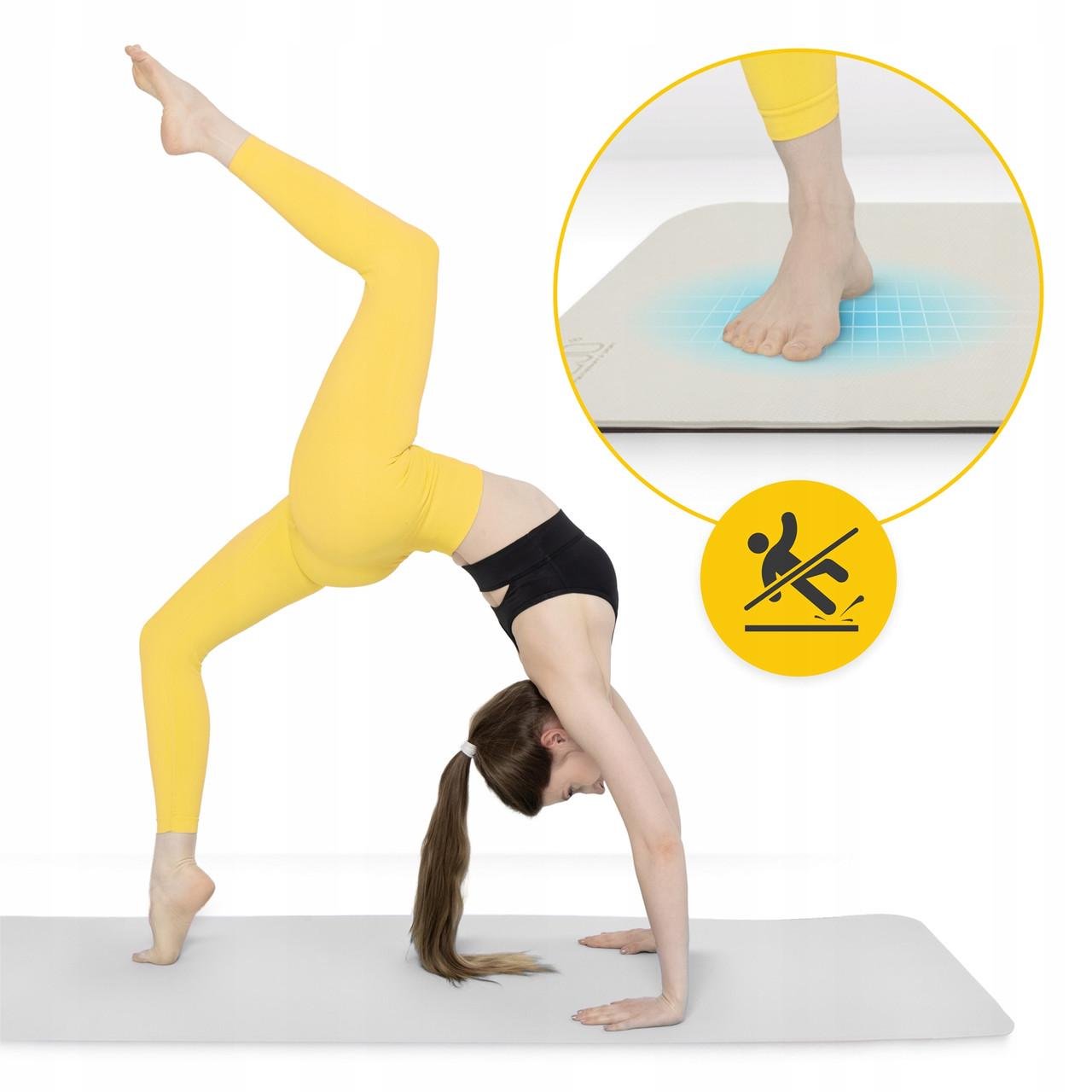 Коврик спортивный 4fizjo TPE для йоги и фитнеса 180x60x0,6 см Grey/Black (P-5907739317100) - фото 9