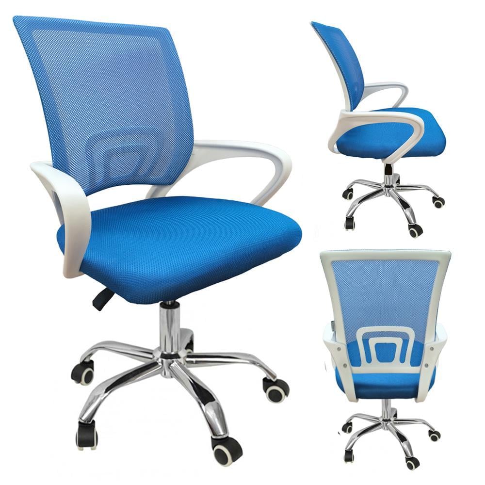 Крісло офісне комп'ютерне Bonro 619 Біло-синій (4476) - фото 2