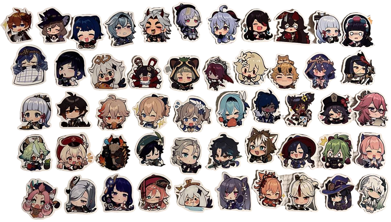 Набор виниловых стикеров Геншин Импакт 50 шт. (16)