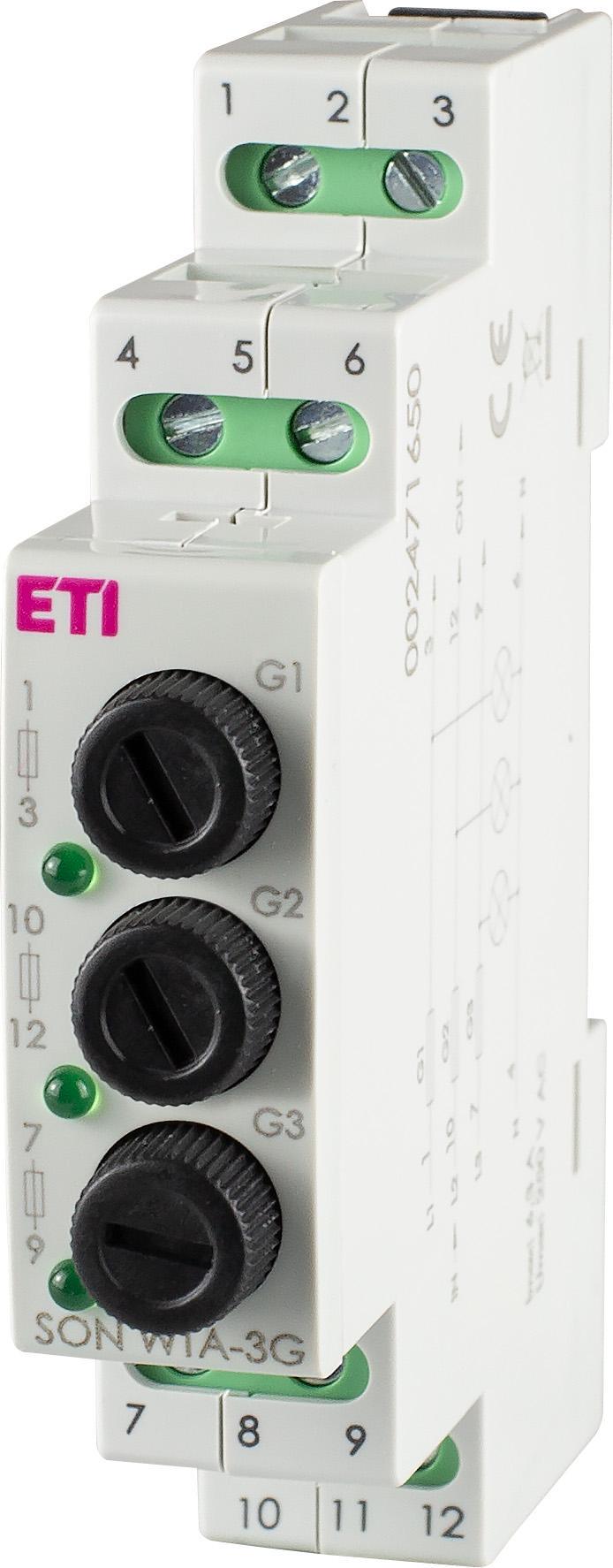 Индикатор наличия напряжения ETI SON WTA-3G LED трехфазный с защитой 6,3A 5x20 мм Зеленый (2471650)