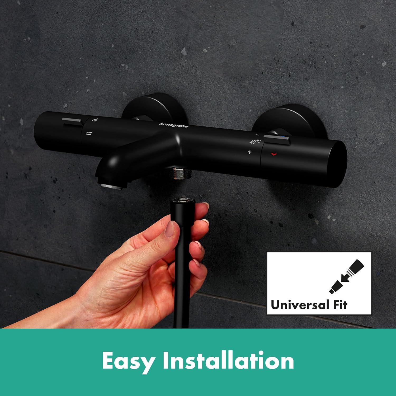 Смеситель для ванной Hansgrohe Ecostat 13325670 с термостатом Черный (240783) - фото 3