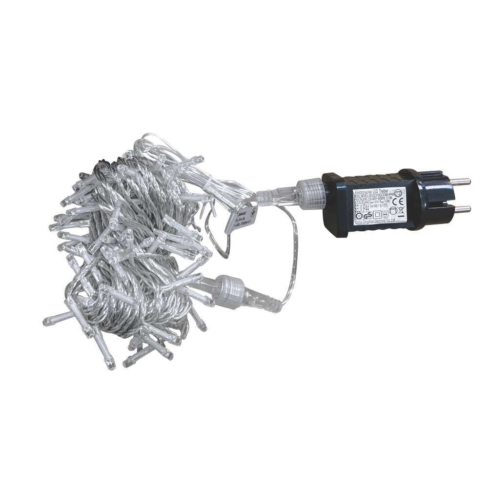 Гирлянда Velmax V-SSL Линейная для удлинения основной гирлянды 100 LED 7500К прозрачный кабель IP65 10 м (00000053418)