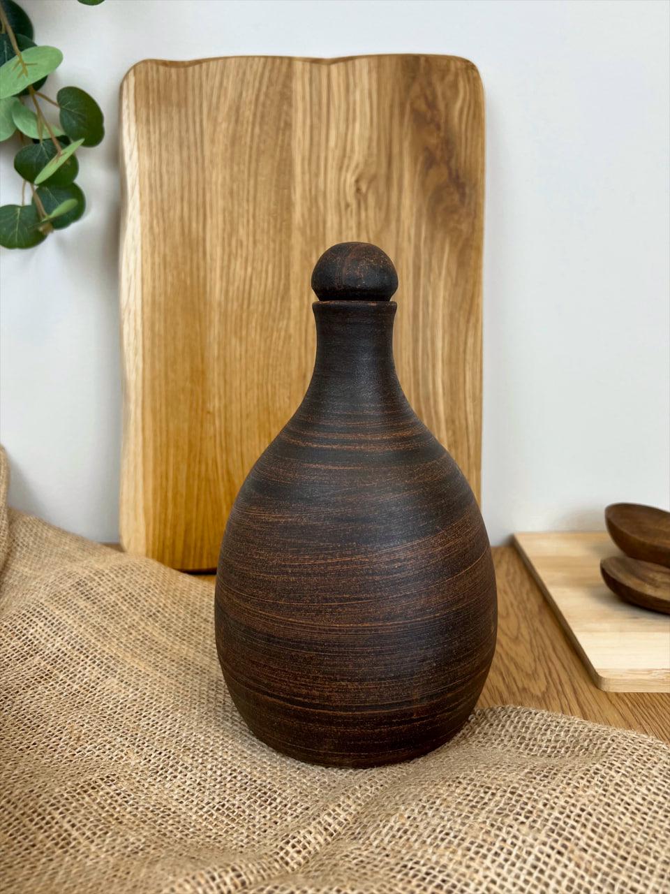 Бутылка без ручки глиняная без ручки Гражда Гладкая 1 л (13003-35)