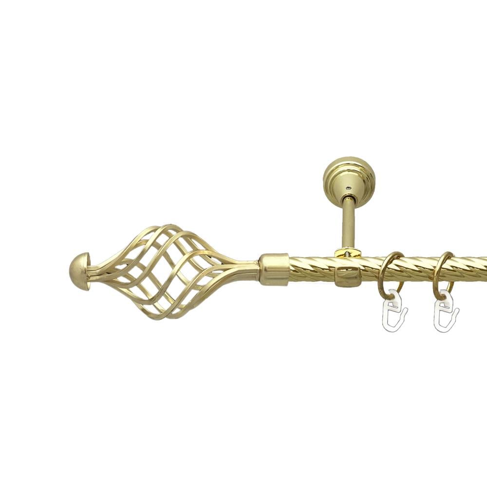 Карниз Orvit Арезо металевий однорядний відкритий скручена труба кільце металеве 16 мм 160 см Золото (00-00024744)